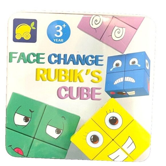 Face Changing Rubik's Cube Educational Toy Expression Building Blocks 36 Month + - Picture 1 of 3